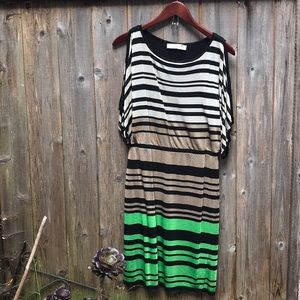 Knit off the shoulder dress